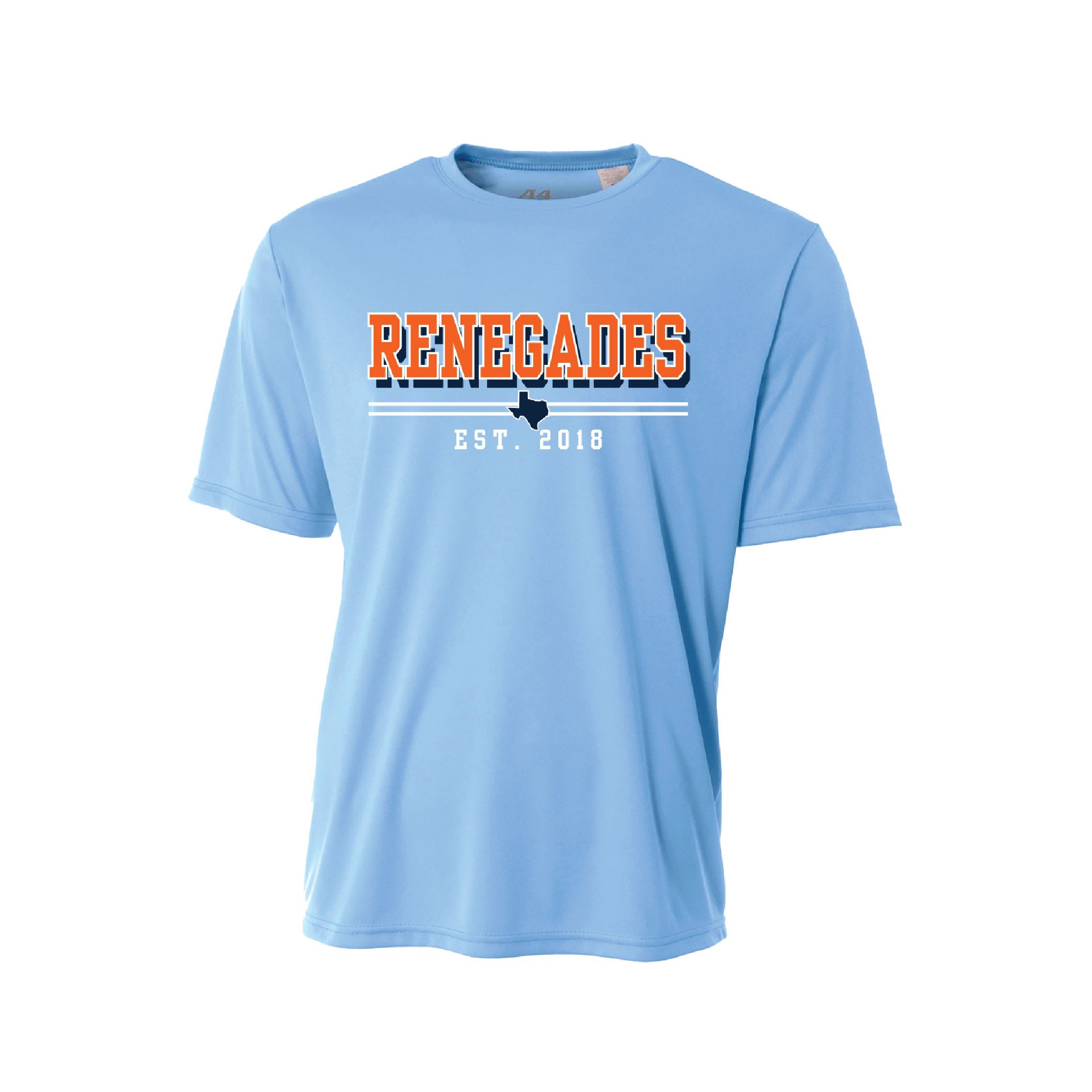 Renegades Columbia Blue Athletic Tee – Renegades Soccer Club Store